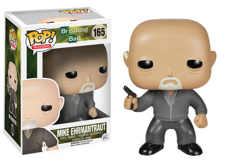 Funko Pop! figure of Mike Ehrmantraut from Breaking Bad, collectible vinyl toy by Shak's Pop Shop.