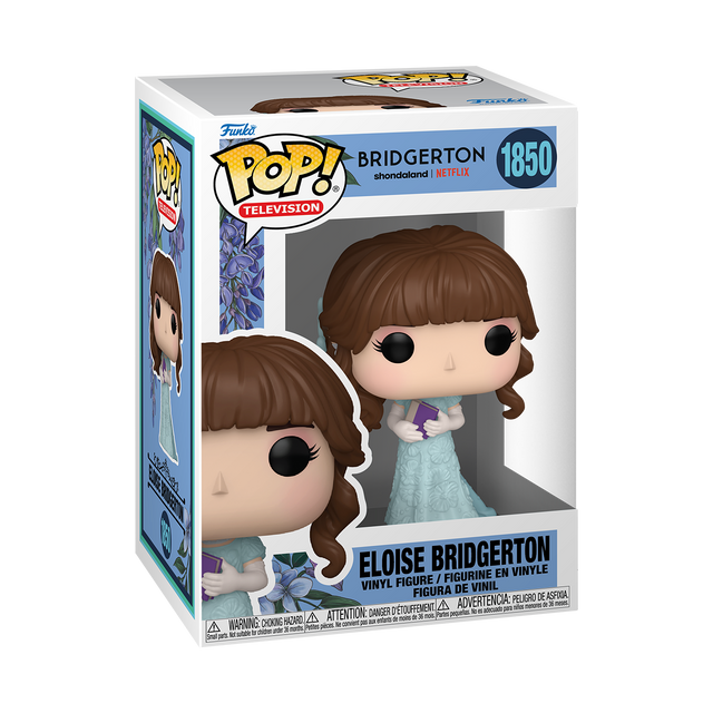 Funko Pop! Television Eloise Bridgerton figure from Shak's Pop Shop, featuring a stylized vinyl collectible with detailed costume.