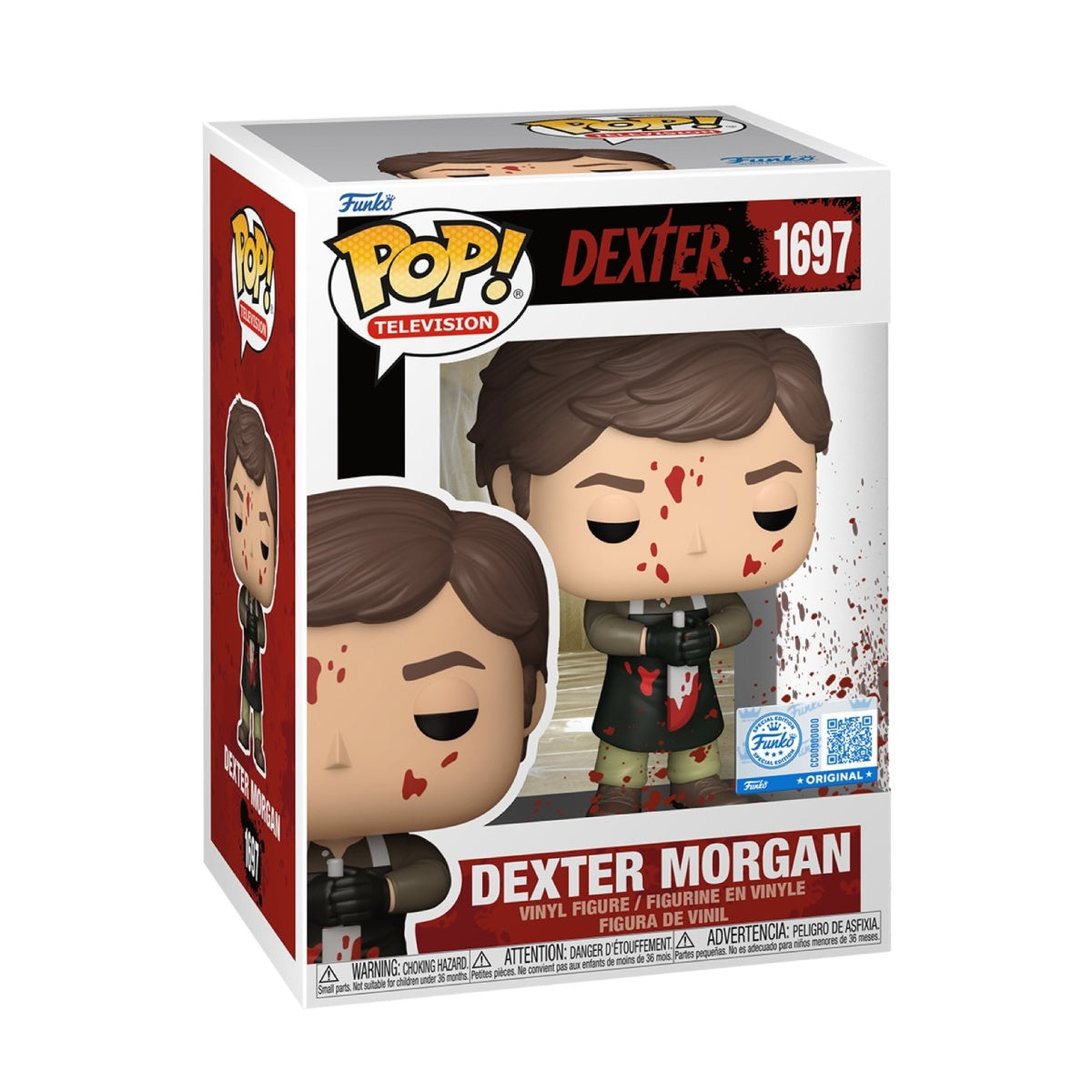 Funko Pop! Television Dexter: Dexter Morgan Bloody figure, an exclusive collectible with detailed design from Shak's Pop Shop