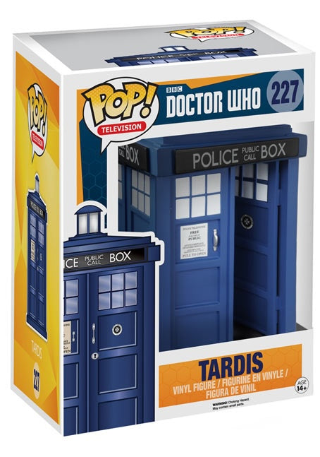 Funko Pop! Doctor Who Tardis figure with box imperfection, collectible vinyl toy from the Funko Pop! Television series.