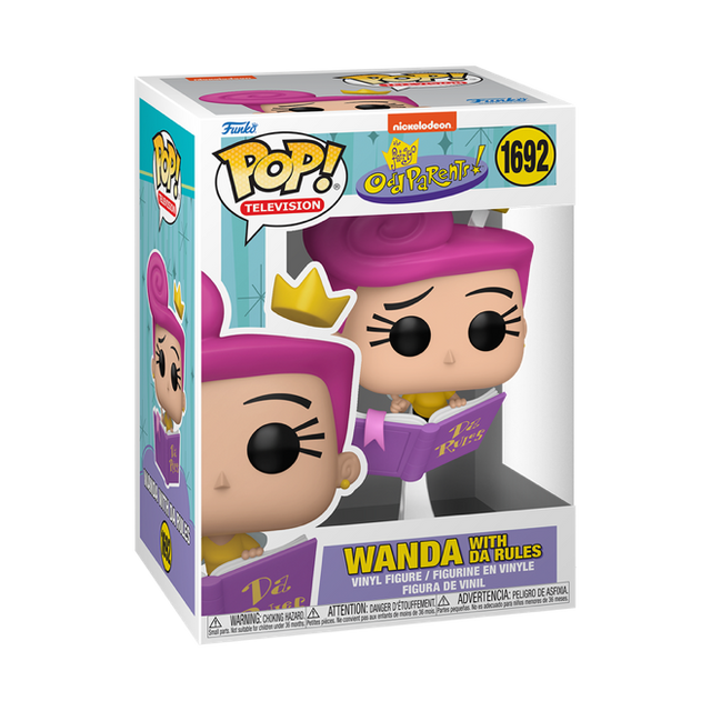 Funko Pop! Wanda from Fairly Odd Parents with Da Rules, collectible vinyl figure featuring bright colors and detailed design.