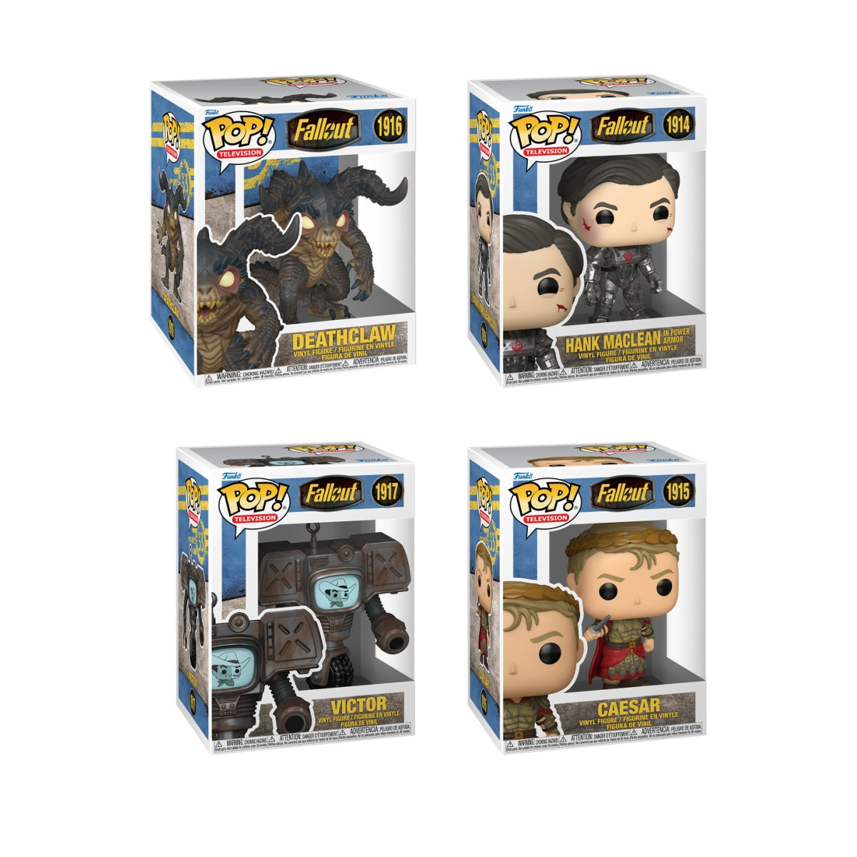 Funko Pop! Fallout 4 television characters bundle featuring collectible figures from Shak's Pop Shop, with detailed character designs.