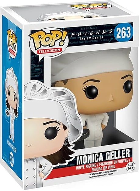 Funko Pop! figure of Monica Geller from Friends, a collectible vinyl toy by Shak's Pop Shop in original packaging.