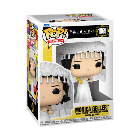 Funko Pop! figure of Monica Geller from Friends, collectible vinyl toy in original packaging, from Shak's Pop Shop.