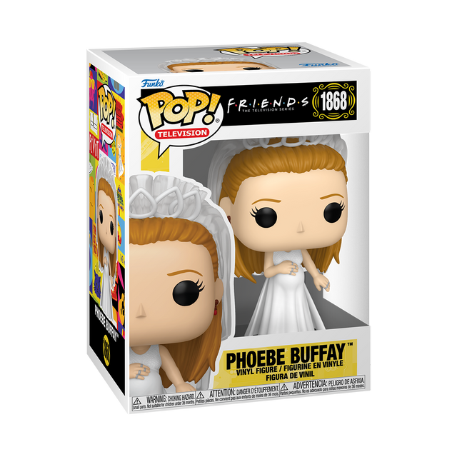 Funko Pop! figure of Phoebe Buffay from Friends, collectible vinyl toy by Shak's Pop Shop, featuring her signature style and pose.