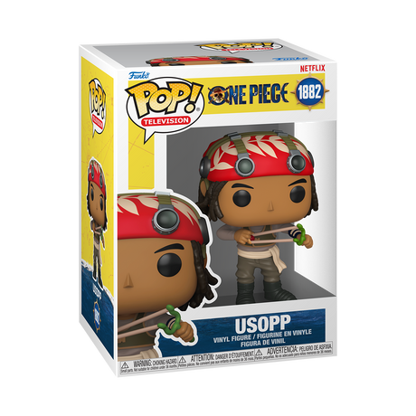 Funko Pop! Television One Piece Usopp figure with box, featuring detailed design and signature character features.
