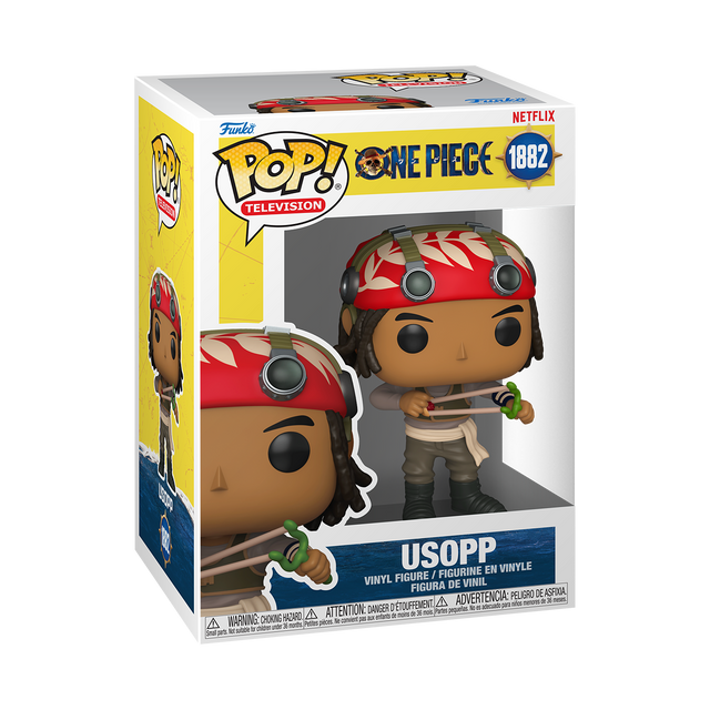Funko Pop! Television One Piece Usopp figure with box, featuring detailed design and signature character features.
