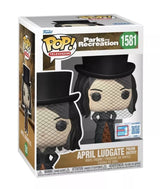 Funko Pop! April Ludgate from Parks and Recreation in prom outfit, 2024 NYCC shared exclusive, collectible vinyl figure.