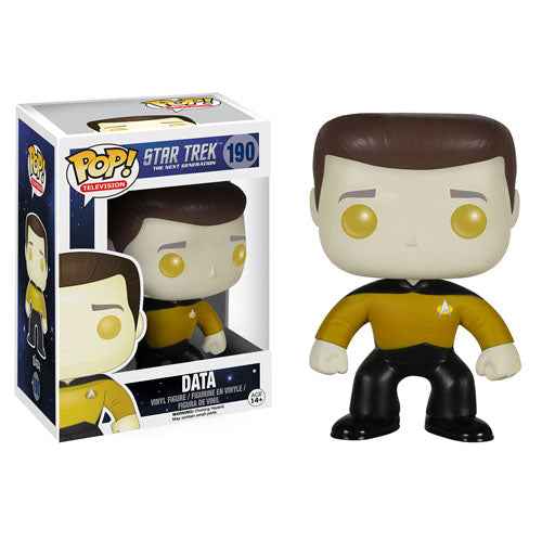 Funko Pop! Television Star Trek: The Next Generation Data figure with box imperfection, collectible toy from Shak's Pop Shop.