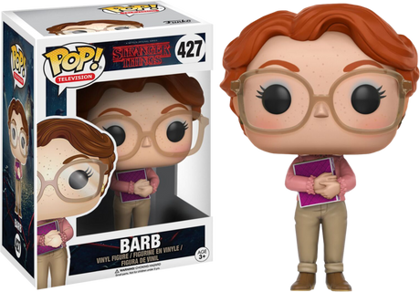 Funko Pop! Television Stranger Things Barb figure with box imperfection, collectible vinyl figure showcasing Barb's character.