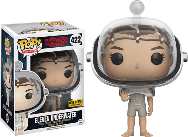 Funko Pop! Stranger Things Eleven Underwater figure, collectible toy with detailed features, from Hot Topic Exclusive by Shak's Pop Shop.