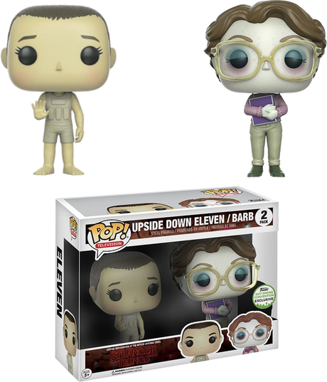 Funko Pop! Stranger Things Upside Down Eleven & Barb 2-Pack, collectible figures from the 2017 Spring Convention Exclusive.