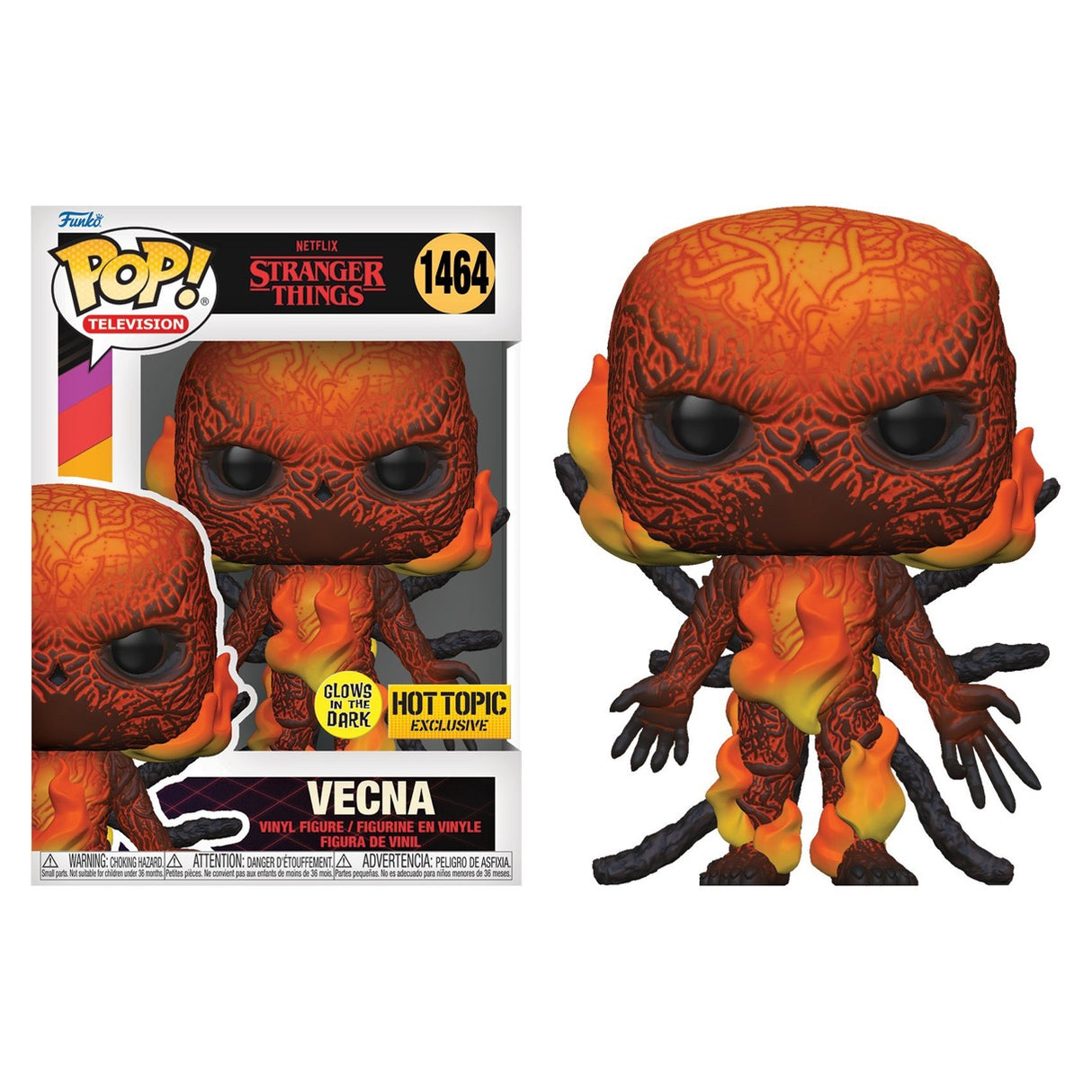 Funko Pop! Stranger Things Vecna Glow figure with detailed design, exclusive to Hot Topic, from Shak's Pop Shop.