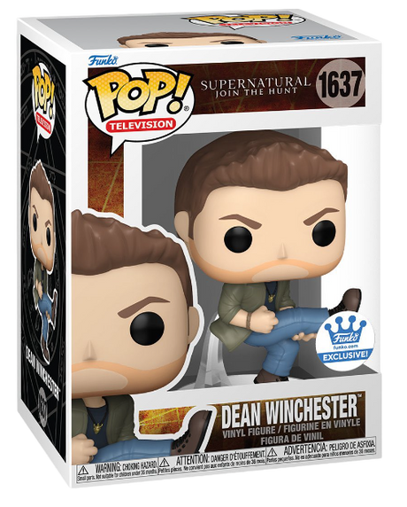Funko Pop! Television Supernatural Dean Winchester figure, collectible vinyl toy from Shak's Pop Shop, exclusive to Funko Shop.