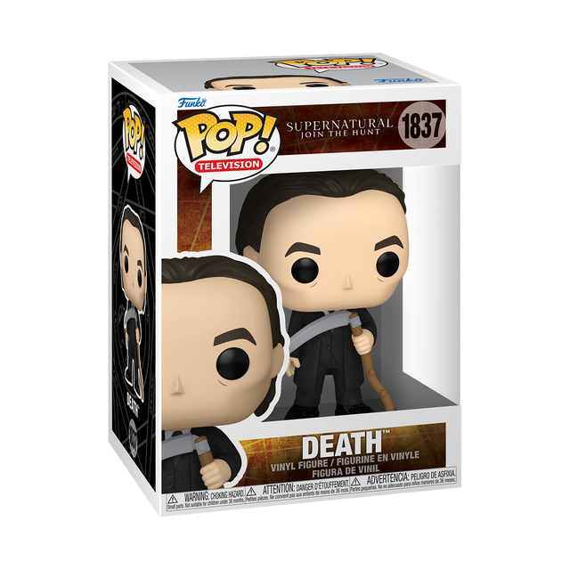 Funko Pop! Television Supernatural Death figure by Shak's Pop Shop, featuring a stylized collectible character with distinctive details.