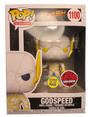 Funko Pop! Television The Flash GodSpeed glow figure from Shak's Pop Shop, EB Games exclusive, featuring a detailed collectible character.
