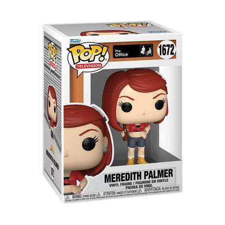 Funko Pop! of Meredith Palmer from The Office, collectible vinyl figure by Shak's Pop Shop featuring her recognizable outfit and pose.