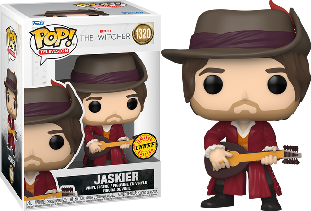 Funko Pop! Television The Witcher Jaskier with Hat Chase figure from Shak's Pop Shop, featuring Jaskier character with hat and detailed costume.