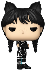 Funko Pop! Television Wednesday Addams in cat costume collectible figure, 2024 NYCC shared exclusive from Shak's Pop Shop