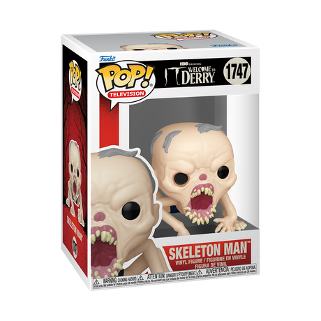 Funko Pop! Television Skeleton Man figure from Welcome to Derry series, collectible vinyl toy, detailed character design