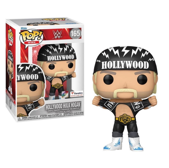 Funko Pop! WWE Hollywood Hulk Hogan figure by Shak's Pop Shop, fanatics exclusive collectible with detailed wrestling character design.