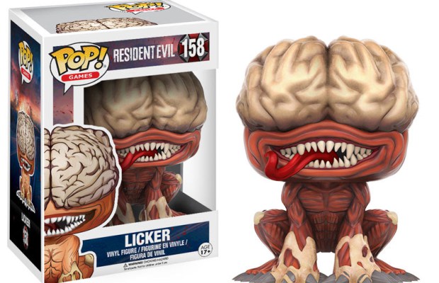 Funko Pop! figure of Resident Evil Licker with box imperfection, collectible toy from Shak's Pop Shop featuring detailed zombie creature design