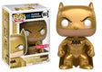 Funko Pop! Heroes Golden Midas Batman collectible figure with box imperfection, exclusive to Target, by Shak's Pop Shop.