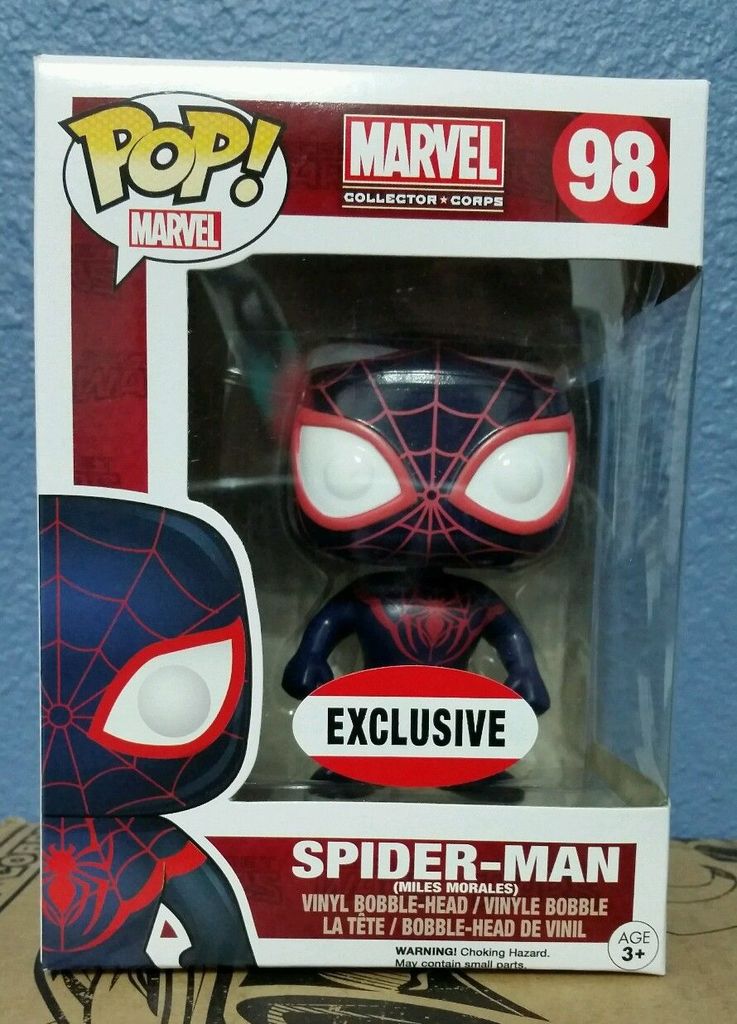 Funko Pop! Marvel Spider-Man collectible figure with box imperfection, featuring Spider-Man in his classic costume.