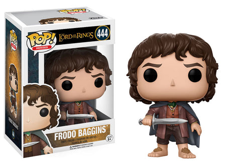 Funko Pop! figure of Frodo Baggins from Lord of the Rings, collectible toy by Shak's Pop Shop, featuring Frodo in detailed costume.