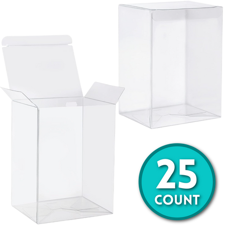 Shak's Pop Shop branded 4-inch Funko Pop! protector, 0.50mm thick, 25-pack, clear plastic display case for collectibles.