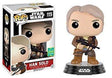 Funko Pop! figure of Han Solo from Star Wars: The Force Awakens with bowcaster, 2016 SDCC shared exclusive, collectible toy.