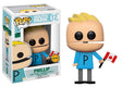 Funko Pop! figure of Phillip Chase from South Park with Canada flag, showing box imperfection, by Shak's Pop Shop.