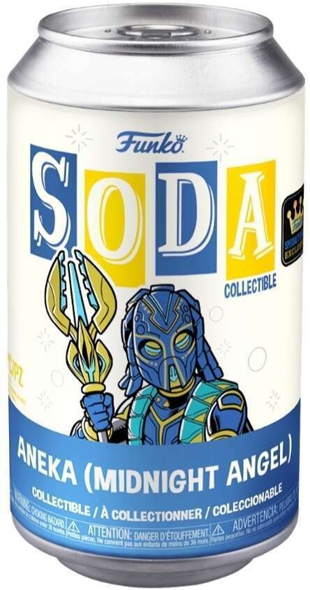 Funko Soda figure of Aneka from Marvel Black Panther Wakanda Forever, Midnight Angel, Specialty Series Exclusive, with detailed costume.