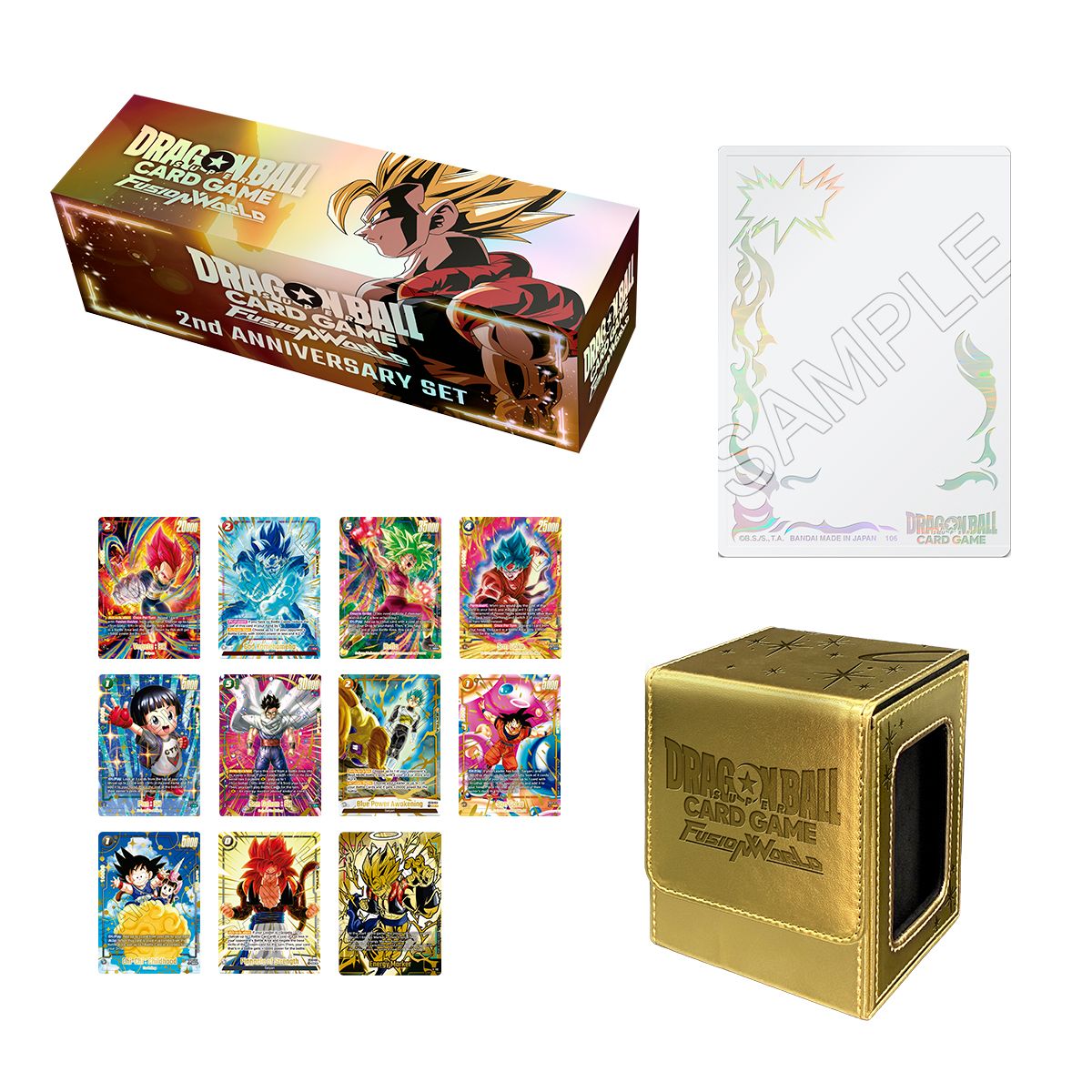 Dragon Ball Super Card Game: Fusion World 2nd Anniversary Set TCG, featuring vibrant cards and artwork from the collectible card game.