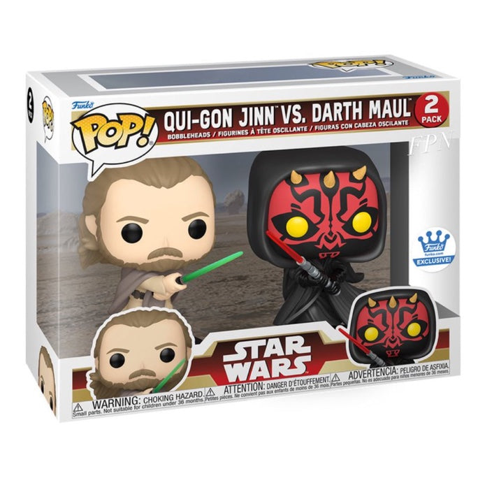 Funko Pop! Star Wars: Qui-Gon Jinn vs Darth Maul (2 Pack) (Funko Shop Exclusive) (Box Imperfection)