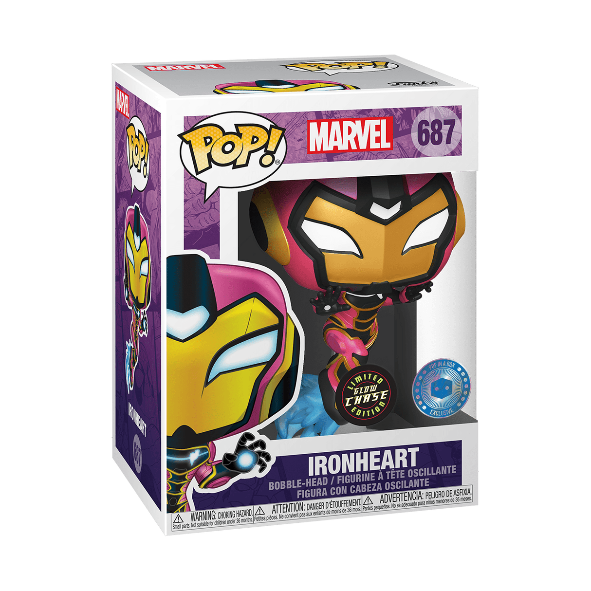 Funko Pop! Marvel: Ironheart (Glow Chase) (Pop in a Box Exclusive)