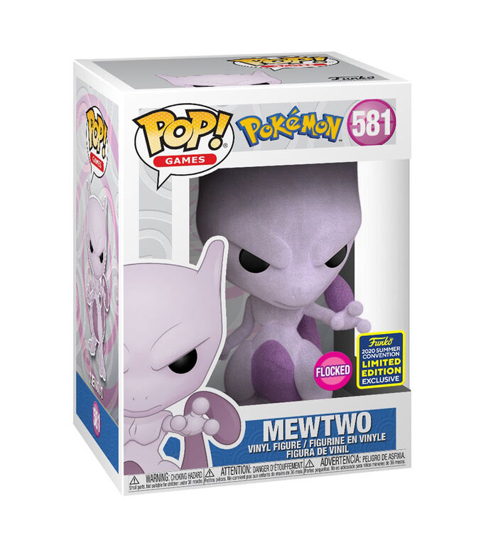 Funko Pop! Games: Pokémon: MewTwo (Flocked) (2020 Summer Convention Exclusive)