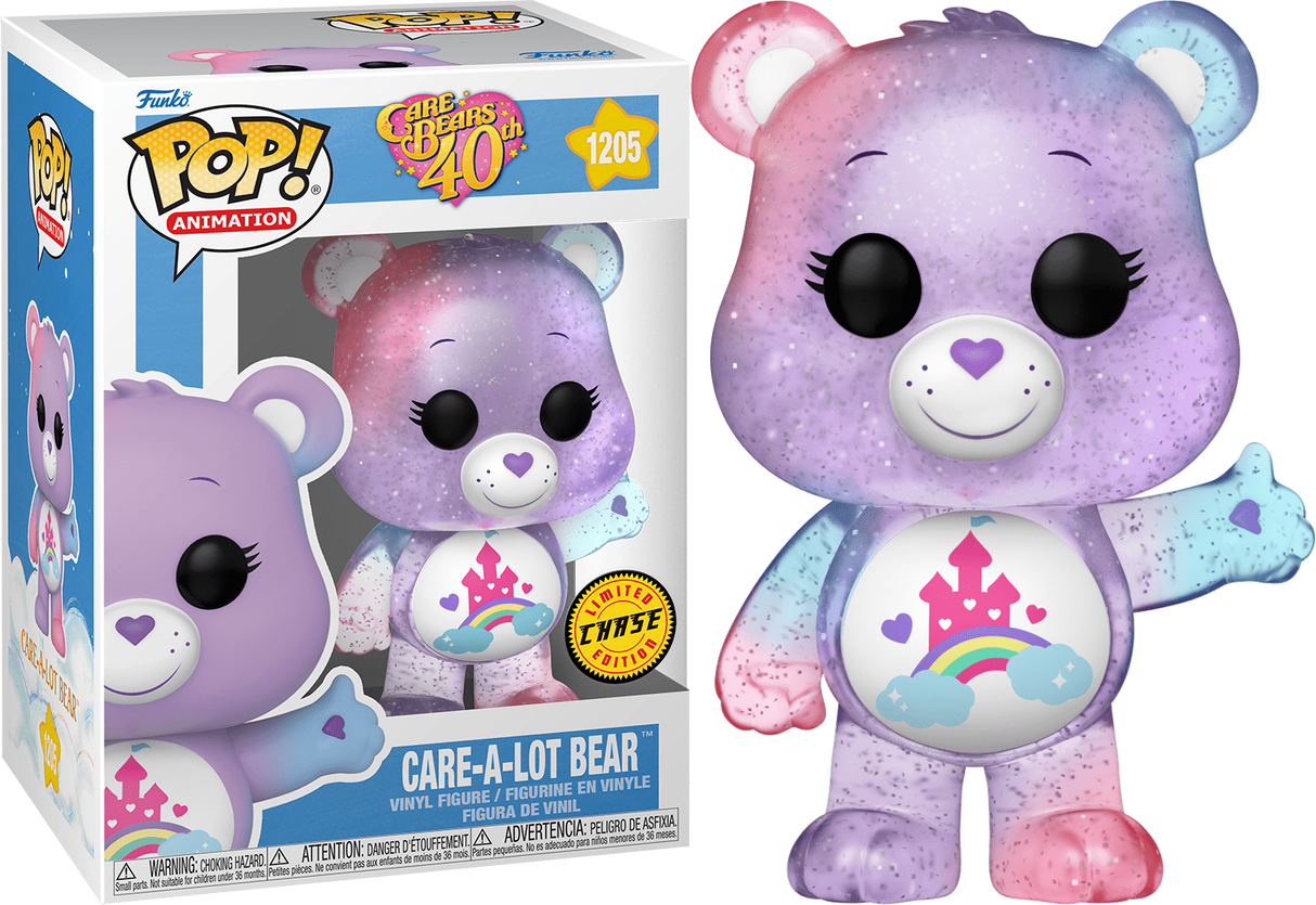 Funko Pop! Animation: Care Bears 40th: Care A-Lot Bear (Translucent Chase)