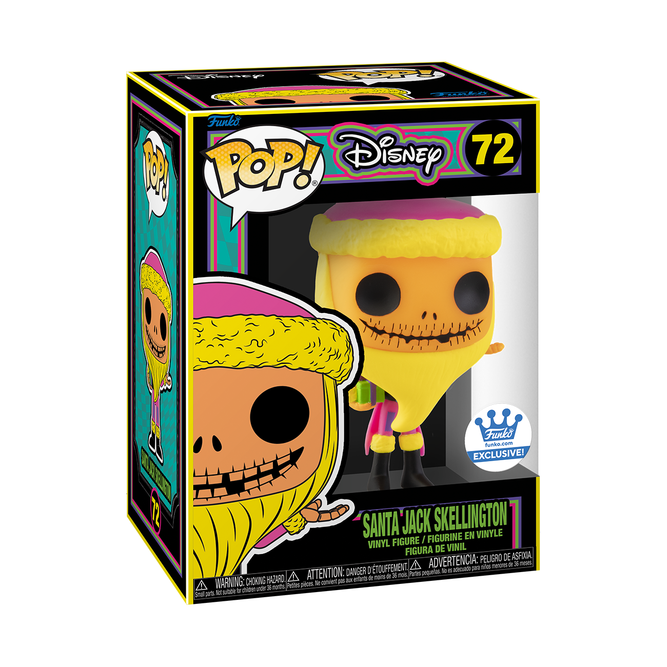 Funko Pop! Disney: Nightmare Before Christmas: Santa Jack Skellington (Black Light) (Funko Shop Exclusive)