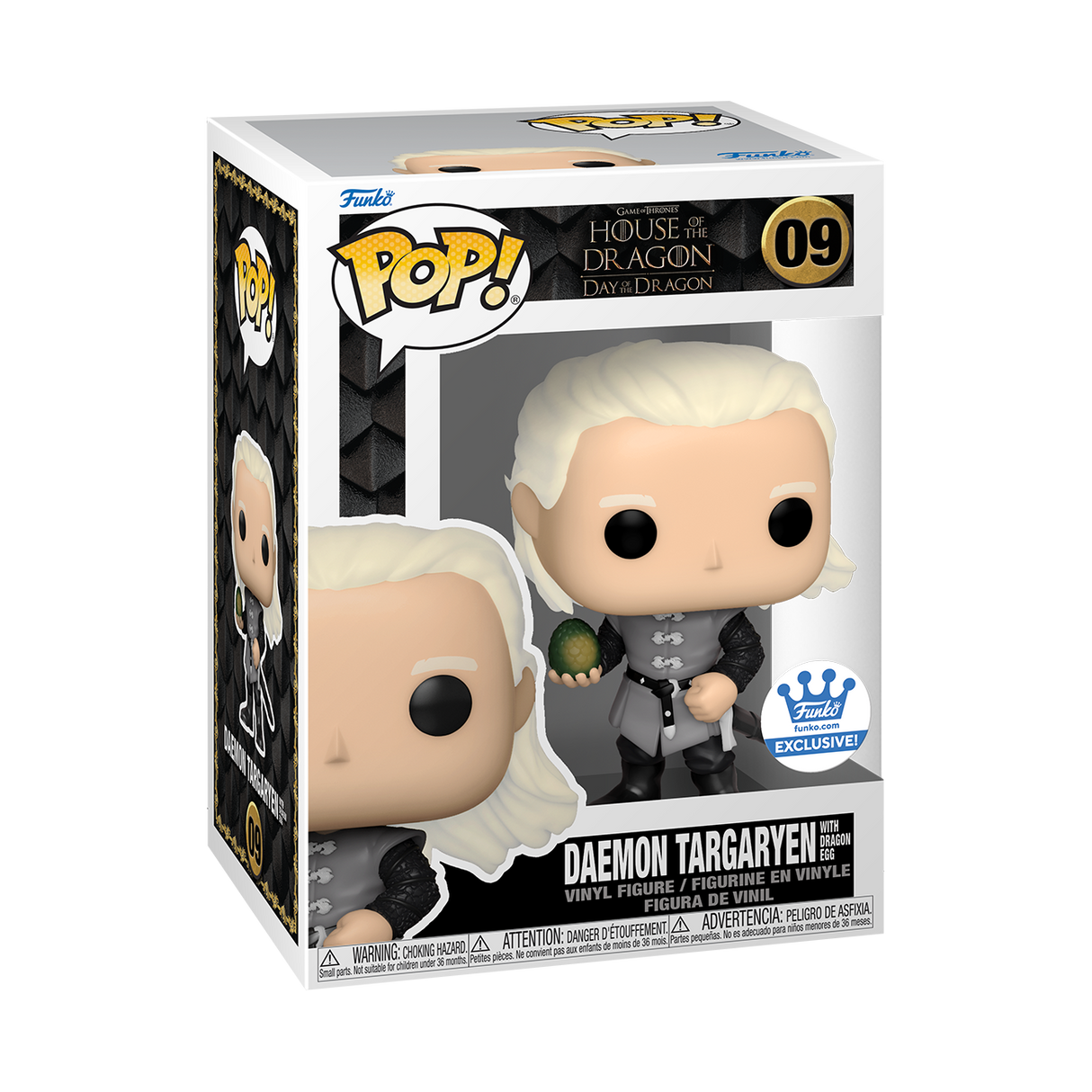 Funko Pop! Game of Thrones: House Of The Dragon: Daemon Targaryen With Dragon Egg (Funko Shop Exclusive) (Box Imperfection)