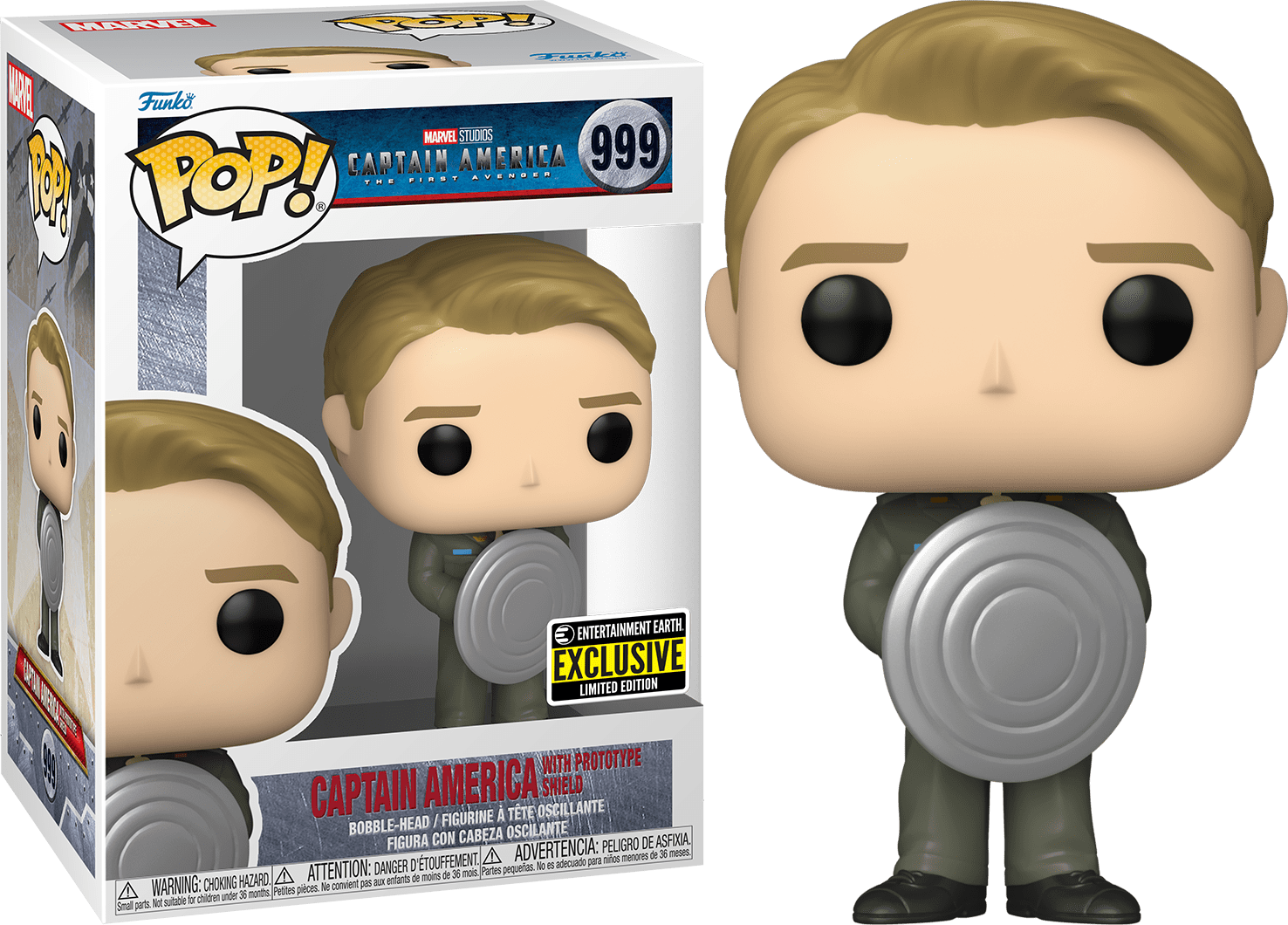 Funko Pop Marvel Captain America With Prototype Shield Entertainment Earth Exclusive