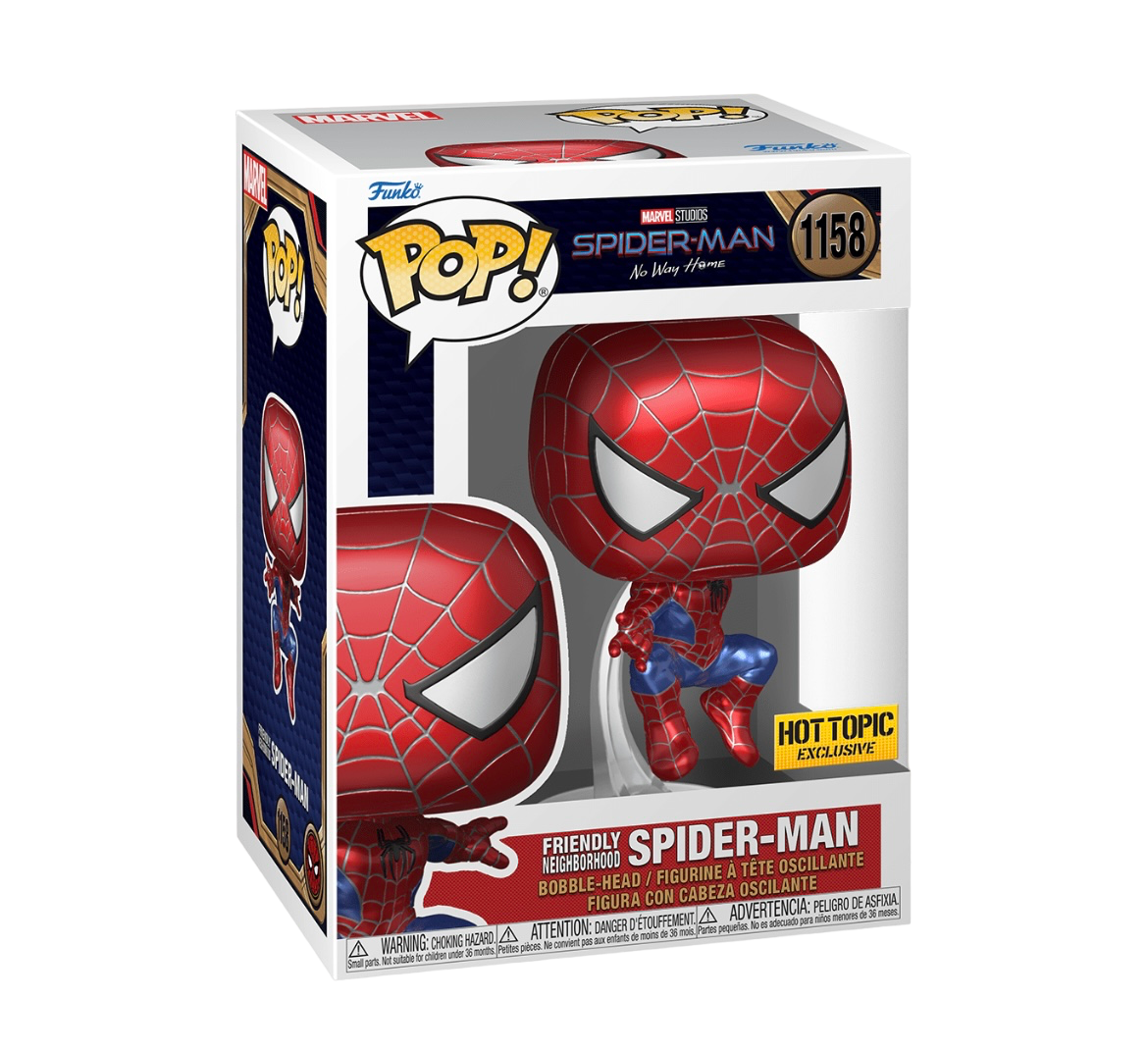 Funko Pop! Marvel: Spider-Man No Way Home: Friendly Neighbourhood Spider-Man (Metallic) (Hot Topic Exclusive)