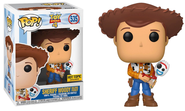 Funko Pop! Disney: Toy Story 4: Sheriff Woody Holding Forky (Hot Topic Exclusive) - Shak's Pop Shop
