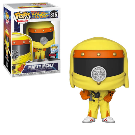 Funko Pop! Marty McFly in anti-radiation suit from Back To The Future, styled for Fall Convention, collectible figure.