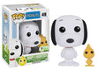 Flocked Funko Pop! of Snoopy and Woodstock from Peanuts, 2016 ECCC Con sticker, with minor box imperfection, by Shak's Pop Shop.
