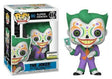 Funko Pop! DC Dia De Los Joker glow-in-the-dark figure from Shak's Pop Shop, featuring Joker in Día de Los Muertos style.