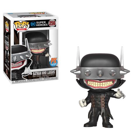 Funko Pop! figure of Batman Who Laughs from DC Heroes, PX Exclusive collectible toy with detailed design and unique character features