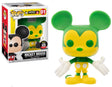 Funko Pop! figure of Disney Mickey Mouse in green and yellow, exclusive to Funko Shop, from Shak's Pop Shop.