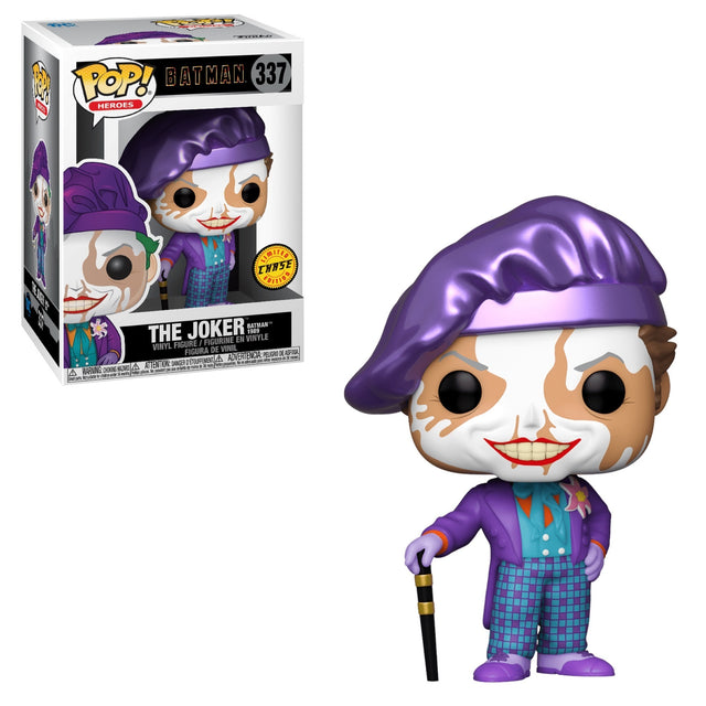 Funko Pop! figure of The Joker from Batman (1989) with Chase variant, collectible toy from Shak's Pop Shop.