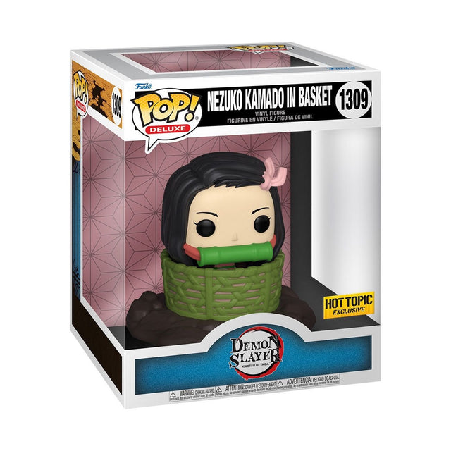 Funko Pop! Animation Demon Slayer Nezuko Kamado in basket collectible figure by Shak's Pop Shop, Hot Topic exclusive.